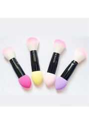 Brand New Makeup Brush 1pc Professional Blush Blusher Nylon Make Up Brush Two Heads Double Head Blush Brushes Health and Beauty