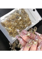 Mix 30pcs Manicure Metal Nail Art Decoration Charm Golden Silver Alloy Jewelry Variety of Patterns Mixed Random Nail Accessories