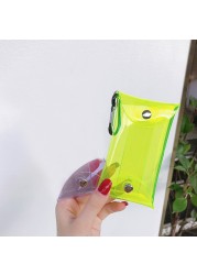 New Transparent PVC Key Wallet Case Chain Ring Pouch Car Keychain Housekeeper Women Coin Bag Mini Rouge Storage Bag