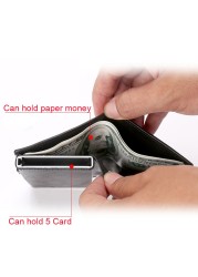 Men's Wallet Pop Up Rfid Cards Wallet Leather Slim Thin Wallet Male Short Money Wallet Smart Small Black Magic Wallet