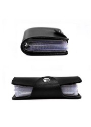 24 Slots Card Holder PU Leather Slim Bank Credit ID Card Coin Pouch Bag Pouch Purse Organizer Thin Business Card Clip With Button