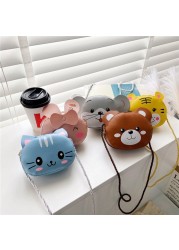 New Children Small Bags Baby Girls PU Leather Small Shoulder Crossbody Bags Cute Cat Kids Coin Purse Wallet
