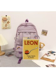 Purple Nylon Backpack For Women Large Capacity Backapck 2021 New Student Travel Bag Girl Multifunctional School Bag 7 Grade