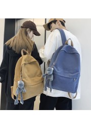 Fashion Canvas Women School Bags School Bags For Teenage Girls High Quality Solid Color Backpack Women Travel Book Bag