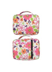 Waterproof Cover Portable Canvas Bible Cover Floral Pattern Handbag With Handle And Zippered Carrying Pocket Book Holder