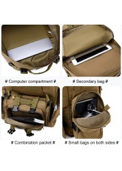 50L tactical backpack, men's military backpack, 4 in 1 molle sport utility bag, outdoor hiking climbing army backpack camping bags