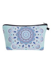 Fashion Mandala Printing Cosmetic Bag Datura Floral Print Mandala Pattern Cosmetic Bag Travel Bag Mandala Print Cosmetic Bag