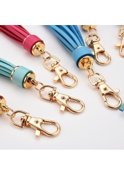 Fringe PU Leather Tassel Keychains Rhodium Key Holder Metal Key Charm Key Ring Bag Auto Car Pendant Hot Sale Jewelry