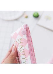 1PC Coin Purse Canvas Wallet Bag With Zipper Card Holder Mini Cute Pink Mini Wallet