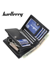 Baellerry Short Men Wallets New Fashion Card Holder Multifunction Organ Leather Wallet Male Zipper Wallet With Coin Pocket