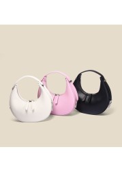 Special design half moon underarm bag small fresh handbag sweet color three dimensional bag