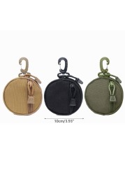 Portable Mini EDC Pocket Coin Purse Wallet Keychain Outdoor Sports Wireless Headphone Pack Waist Belt Carrying Bag with Hook