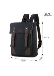 Business Men Backpack High Quality 15.6 inch Canvas Laptop Bag for College Student Dropshipping