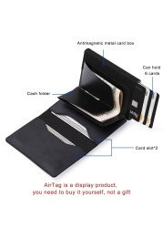 Genuine Leather Airtag Card Holder Men Wallet Money Bag RFID Blocking Air Tag Bank Credit Card Holder Small Size Wallet 2022