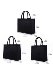 Jute Tote Bags Burlap Bag With Soft Handle For Women Handbag Shopping Bridesmaid Christmas Thanksgiving Gift Organizer