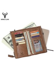 Women Wallet Genuine Leather Female Coin Purse RFID Double Zipper Ladies Long Clutch Bag Credit Card Holder Phone Wallets Woman