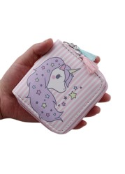 New Cartoon Unicorn Women's Wallet Coin Purse Students Kids Small Zip Zero Purse Card Holder Wallet Women Fashion Ladies