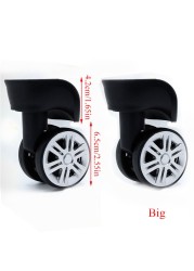 Pair of Luggage Wheels Replacement Luggage Wheels Bags Repair Trolley Rubber Tires Parts A08 Mute Rice Word Wheel Pair