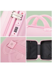 Lettie Pudding Dog Anime Storage Box Kawaii Makeup Bag 14 Inch ABS Small Student Cartoon 3D Rabbit Trave Luggage