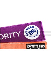 Priority Luggage Embroidery Travel Luggage Tag Boxes Red Orange Purple Star Alliance One World Skyteam Key Chain Keyring