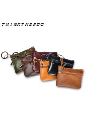 Small Double Zipper Wallet For Men Women Kids Multifunction Mini Wallet With Keyring Credit Cards