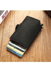 DIENQI Customize Anti RFID Credit Card Holder Men Metal Smart Slim Wallet Bank Credit Card Holder With Name Dropshipping