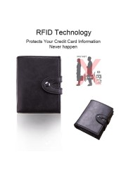 DIENQI - Large Credit Card Holder, Carbon Fiber Card Holder, Anti-magnetic, with RFID Lock, Minimal Security, Coin