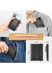 DIENQI Carbon Fiber Men Wallets Card Holder Money Bags Slim Thin Wallet Small Purse Male Black Wallet Vertical Walet 2021 Vallet