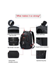 Crossten 17 Inch Durable Laptop Backpack 45L Travel Bag College Book Bag USB Charging Port Water Resistant Swiss-Multifunction