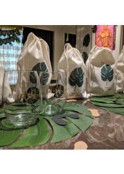 Custom Tropical Wedding Bag Monstera Paper Bag Bridal Shower Favors Bachelorette Party Bag Trinket Set