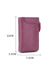 1pc Portable Leather Housekeeper Holders Car Keychain Key Holder Bag Case Unisex Purse Cover Simple Solid Color Storage Bag