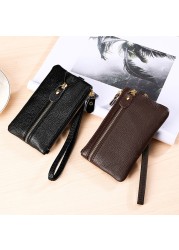 Classic leather wallet for men and women, multi-purpose genuine leather wallet for keys and household toiletries