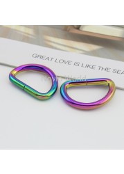 Heavy Duty Metal Sewing Rings, Rainbow Open D-Ring Belt Rings, 10-50 Pieces, Full Size 10-13-15-25-32-38mm, For Sewing Wholesale