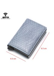 RFID Women Credit Card Holder Aluminum Metal Wallet Ladies Small Slim Business ID Card Holder Card Holder Bag Card Holders Pass Holder