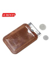 GUBINTU Genuine Leather Card Wallet Simple Design ID Card Holder Traffic Card Pocket Classic High Quality Brand Male Wallet