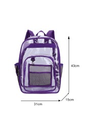 Preppy Style Women Multilayer Backpack Casual Clear Large Capacity Cute Clear PVC School Bag For Teenagers Backpack