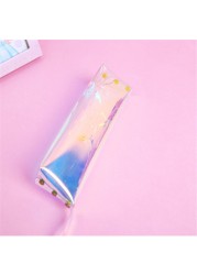 Small Transparent Cosmetic Bag Laser Pen Bag Cute Travel Makeup Bag Women Holographic Brush Bags Student Small Pencil Pouch