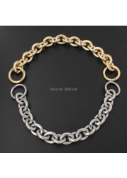 24mm thick round aluminum chain + spring ring light weight bags strap bag parts handles easy matching accessory handbag straps