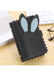 PU Leather 26 Men and Women Business Card Holder Rabbit Ear Business ID Card Holder Bag Bank Card Holder Card Holder Gift Card Holder