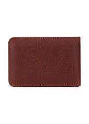 GENODERN Casual Small Wallet for Men Genuine Leather Male Slim Short Wallets Small Wallet with Card Holder Pocket Wallets