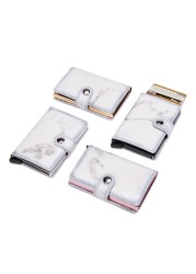 Marble card package aluminum alloy RFID anti-theft credit card box business card box simple PU Leather Wallet