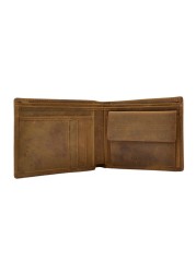 GENODERN Italian Style Crazy Horse Leather Wallet for Men Genuine Leather Wallets Coin Pocket Brown Male Purses Men Wallets