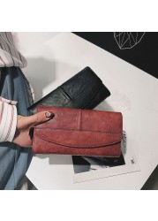 Women's Classic Trifold Wallet Long Wallet PU Leather Phone Bag With Latch Card Bag For Girls High Quality