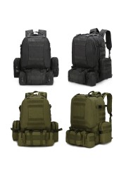 50L 4 in 1 Molle Sports Utility Bag Men Tactical Backpack, Military Backpack Outdoor Hiking Climbing Army Backpack Camping Bags