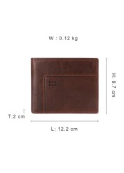 GENODERN New Rfid Bifold Mens Wallets Business Men's Wallet Male With Coin Pocket Portomonee Card Holder Photo Holder Small Wallet