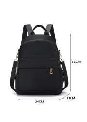 Casual Nylon Women Backpack Fashion Solid Color Anti-theft Women Backpack Students School Bags Female Large Capacity Backpack