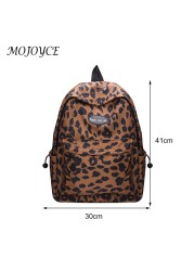 Daily Women Large Capacity Shopping Student Bags Zebra Leopard Printing School Bags Zipper Shoulder Backpack