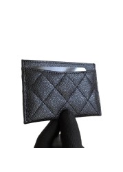 Fast Welivery Luxury Brand High Quality Leather Card Holder Diamond Pattern Unisex Wallet Caviar Sheepskin Classic Coin Purse