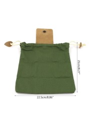 Leather Hanging Waist Tool Bag Outdoor Multifunctional Bag Drawstring Bag Woodland Fruit Picking Storage Purse