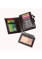 Faux leather men's long wallet, high quality men's card holder wallet with zipper